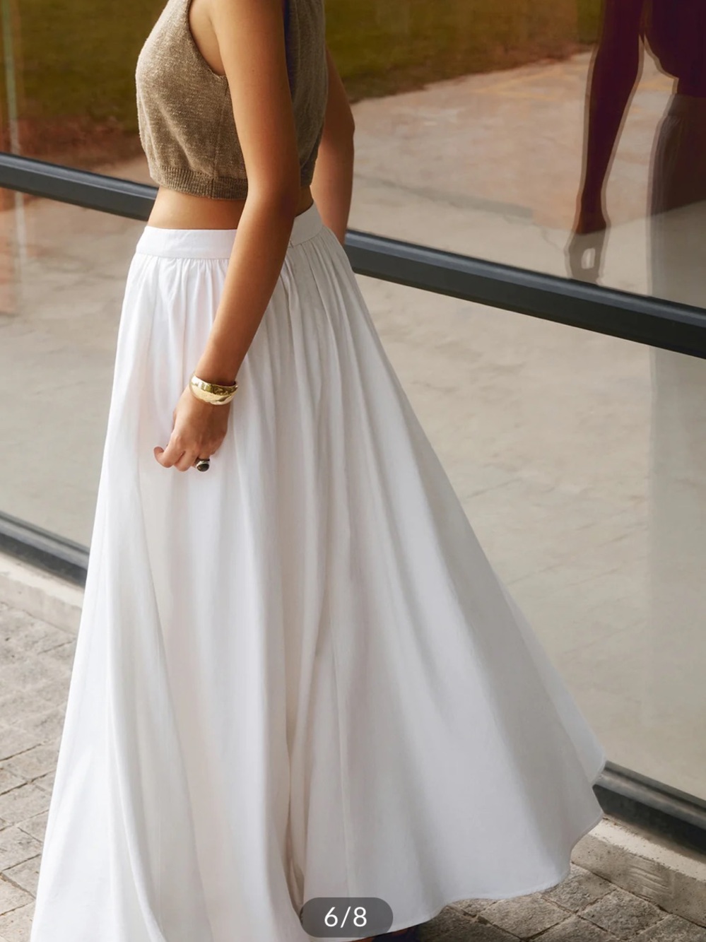 Cotton Pleated Maxi Skirt - brand new - Picture 6 of 8